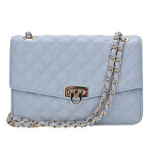9956 Quilted Shoulder Bag  Medium Flap Crossbody Handbag with Chain Strap